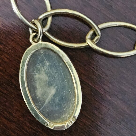 RARE MONICA RICH KOSANN FLORAL SCROLL OVAL 18K CHARM LOCKET PENDANT BRACELET - Picture 14 of 16